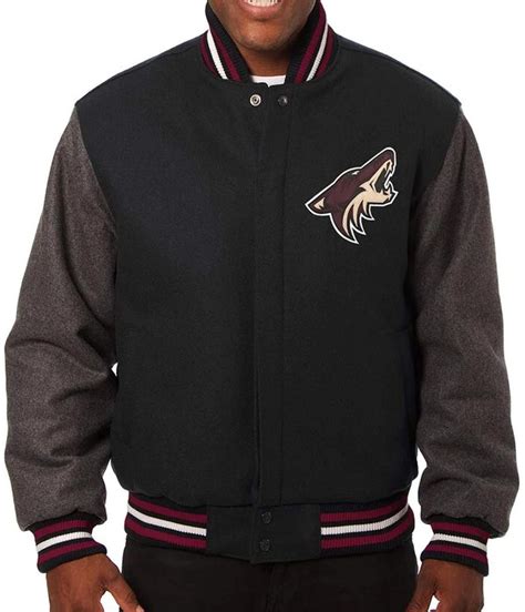 Two Tone Arizona Coyotes Varsity Black And Grey Jacket Jackets Masters