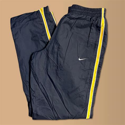 Vintage Nike 00s Y2K Joggers Track Pants In Navy And Depop