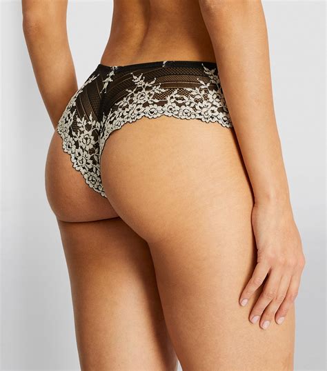 Womens Wacoal Black Embrace Lace Tanga Briefs Harrods Uk