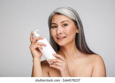 Beauty Portrait Charming Mature Gray Haired Asian Stock Photo Shutterstock