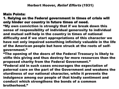 PPT - Herbert Hoover, Relief Efforts (1931) PowerPoint Presentation, free download - ID:2763056