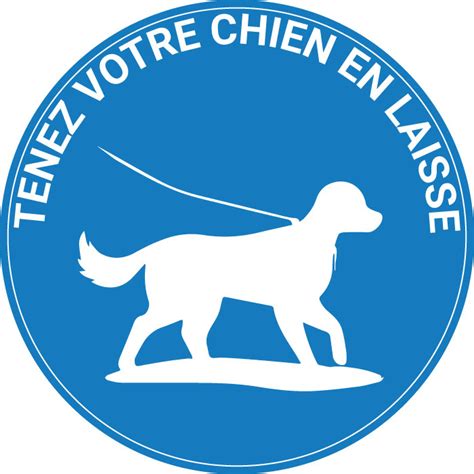 Pictogramme les Chiens doivent être tenus en laisse