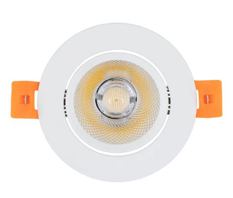 Foco Downlight Led W Regul Vel Cob Direccion Vel Circular Branco Corte