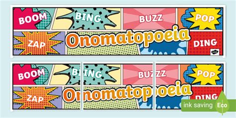 Onomatopoeia Display Banner Teacher Made Twinkl