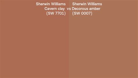 Sherwin Williams Cavern Clay Vs Decorous Amber Side By Side Comparison