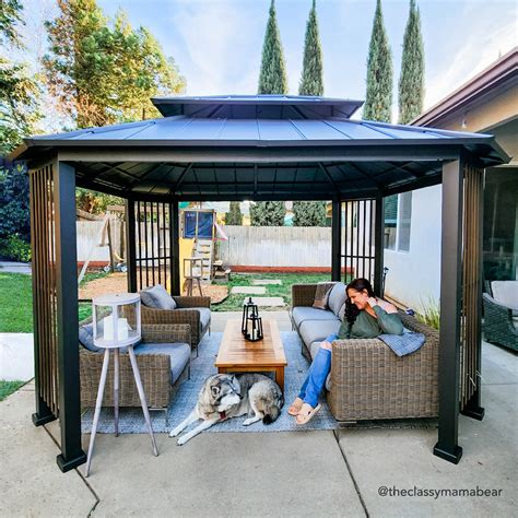 Sunjoy Hardtop Gazebo Kits For Sale 11x13 For Outdoor Backyard Patio Golden Bull Marketing