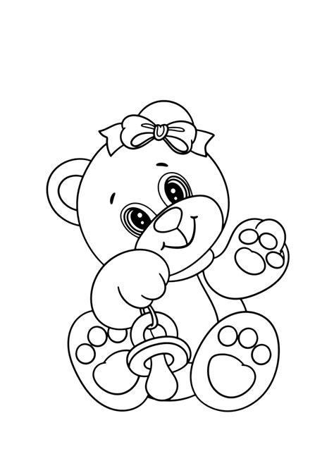 Bebe Ursinho Para Colorir