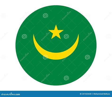 Mauritania Flag National Africa Emblem Icon Vector Stock Illustration