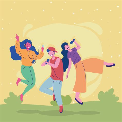 young people dancing scene 6162484 Vector Art at Vecteezy