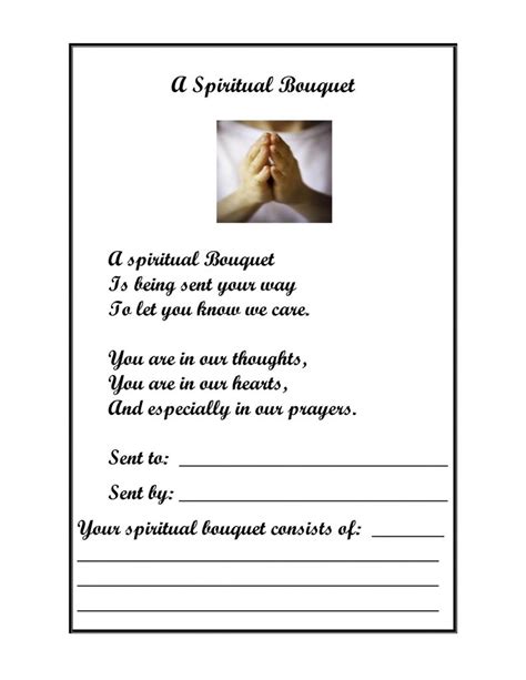 A Spiritual Bouquet | Religous Ed | Catholic Schools Week, Catholic | Printable Spiritual ...