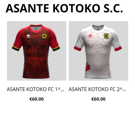 Prices For New Asante Kotoko Errea Replica Jerseys Announced