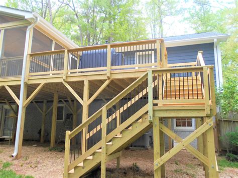 Deck Stairs With Landing Deck Raleigh By Archadeck Of Raleigh Durham Houzz