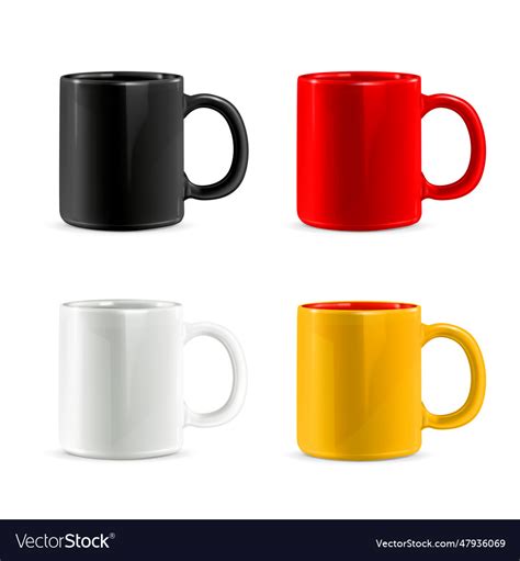 Mugs Set Royalty Free Vector Image Vectorstock