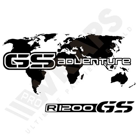 Gs Adventure R Gs World Map Sticker Color Black Matt Size X Cm