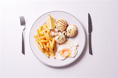 Premium Photo Overhead Shot Of Plate With Food