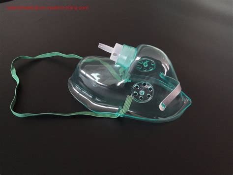 Medical Single Use Simple Oxygen Mask Green Adult Elongated With