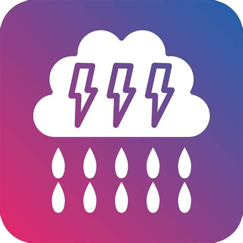 Estilo Del Icono De La Lluvia Pesada Vector Premium