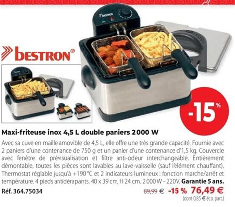 Promo Maxi Friteuse Inox L Double Paniers W Chez Mathon