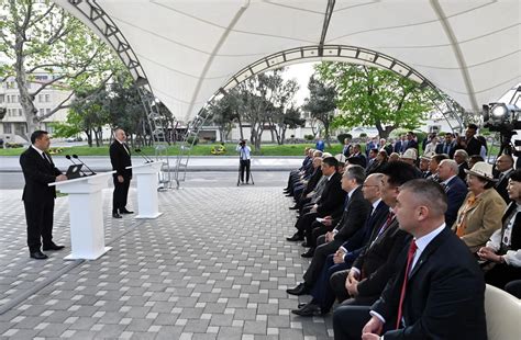 President Ilham Aliyev And President Sadyr Zhaparov Attend Unveiling