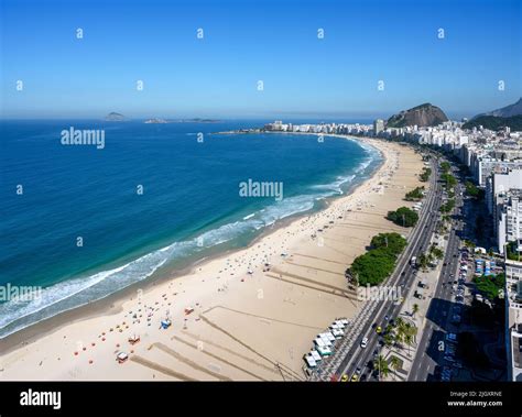 Copacabana Beach from the roof of the Hilton Hotel, Copacabana, Rio de ...