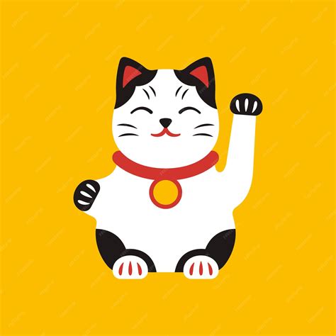 Premium Vector | Maneki neko. lucky cat. asian folklore toy.