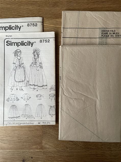 Simplicity Costume Pattern Women Size And Colonial