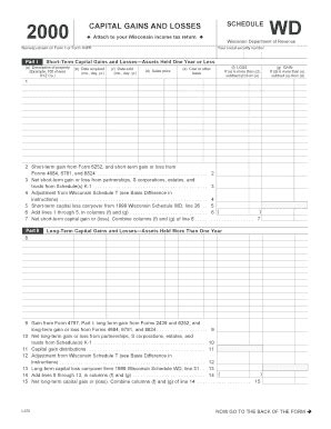 Fillable Online Revenue Wi Schedule Wd Capital Gains And Losses