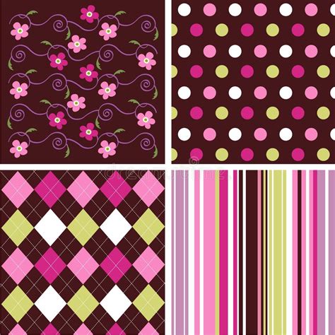 Seamless Pink Patterns Fabric Texture Stock Illustrations 18 045