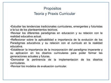 Teor A Y Praxis Del Curr Culo Colombia Segundo Ppt