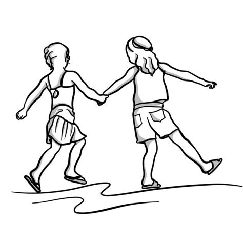 170+ Two Friends Holding Hands Drawing Stock Illustrations, Royalty ...