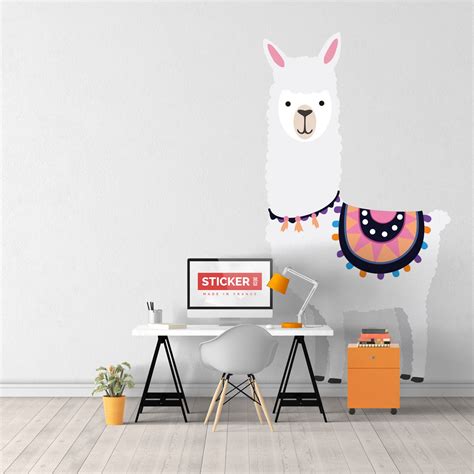 Sticker Lama Stickers Animaux Autocollants Stickerdecofr