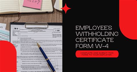 Form W 4 Employees Withholding Certificate Markets Today Us