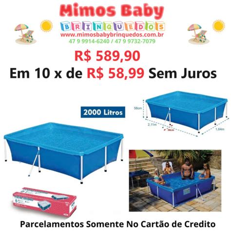 Piscina 2000 Litros de Lona e Armação MOR Maior Loja de Brinquedos