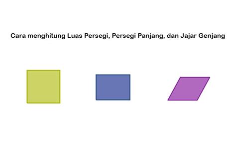 Cara Menghitung Luas Persegi Persegi Panjang Dan Jajar Genjang Bobo