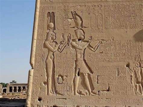 Relief Of Cleopatra Vii And Caesarion At The Dendera Temple