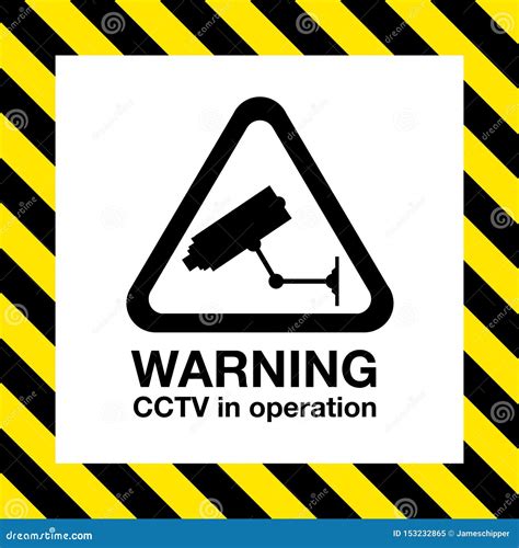 Cctv Warning Sign Stock Vector Illustration Of Danger