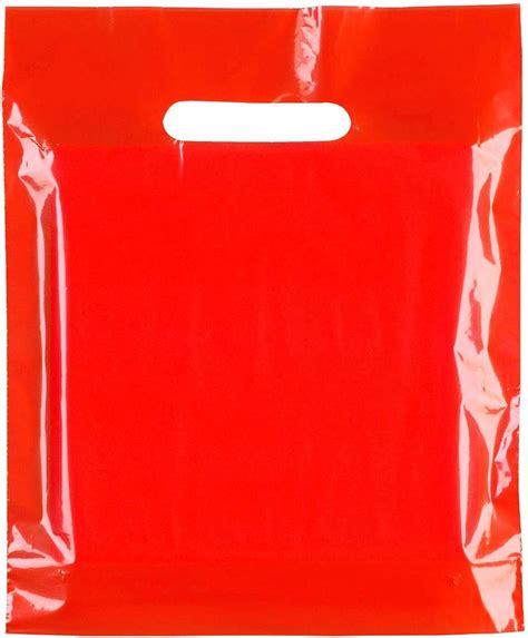 100XRED HEAVY DUTY COLORED PLASTIC CARRIER BAGS PARTY GIFT BAGS IN 3