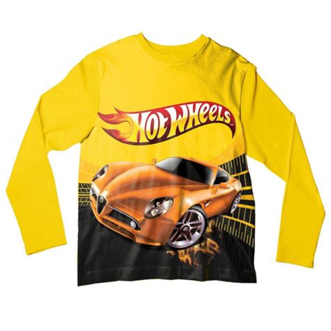 Camiseta Adulto Hot Wheels Amarelo Ml Submarino