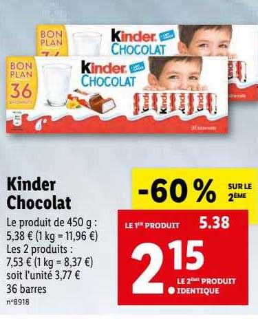 Promo Kinder Chocolat Chez Lidl ICatalogue Fr