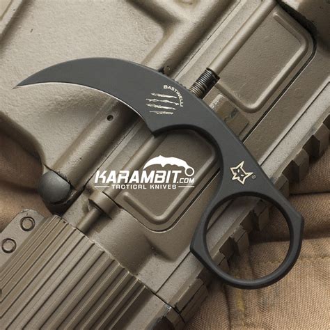 Bastinelli Knives Black Cerakote Diagnostic Neck Knife Karambit