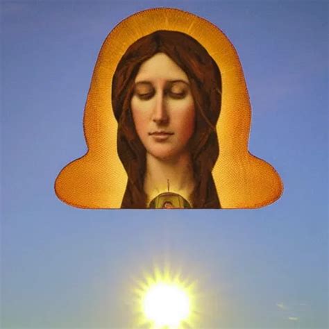 Sunset Clouds In Shape Of A Giant Virgin Mary Face Stable