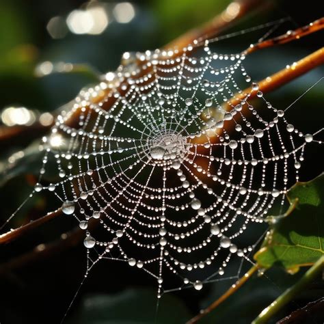 Premium AI Image | Garden Spider Web Dew