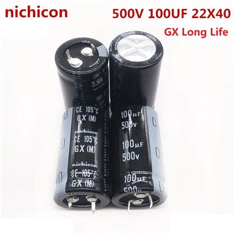 2Pcs 10Pcs 100uF 500V Nichicon GX LQ 22x40mm 500V100uF Snap In PSU