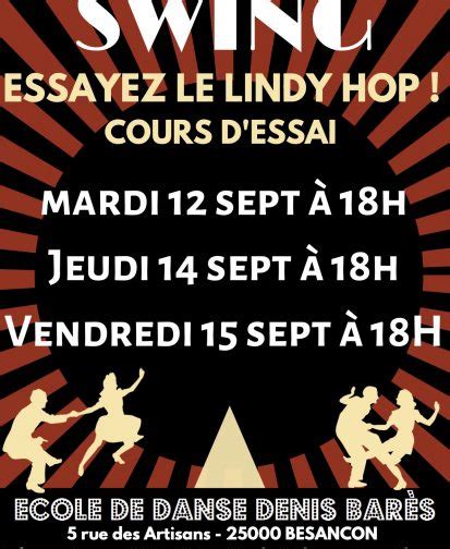 Lindy hop trois cours de danse gratuits à Besançon macommune info