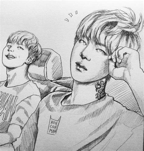 Namjin Sagrado Otp Pruebas Namjin Bts Drawings Kpop Fanart Rap