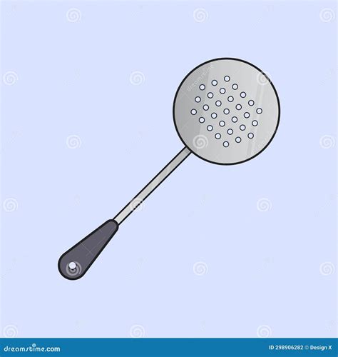 Round Steel Spatula Spoon Vector Illustration Icon Kitchen Cooking