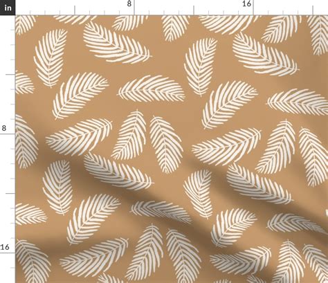 palm print fabric neutral khaki nursery | Spoonflower