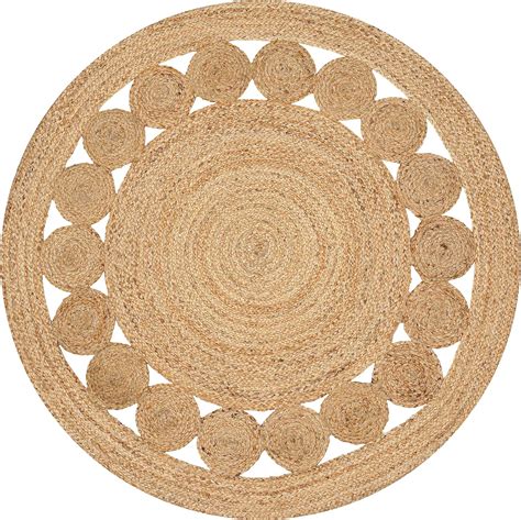 Amazon Savi Home Hand Woven Jute Braided Dot Rug Round