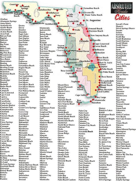 Florida Map With Cities Listed – Map Vector