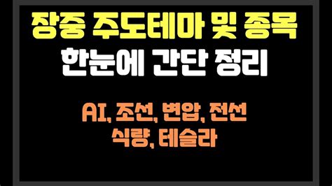 당일 장중 주도테마 및 종목 간단정리 Ai조선변압전선식량테슬라 Hd현대마린솔루션비츠로테크폴라리스ai폴라리스